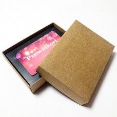 Box für Geschenkkarte 112x82x25 mm braune Natur  inkl. Halter (100er Pack)
