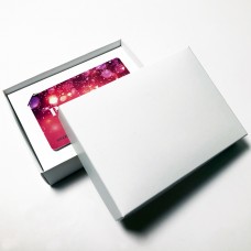 Box für Geschenkkarte 112x82x25 mm mattweißer  inkl. Halter (100er Pack)
