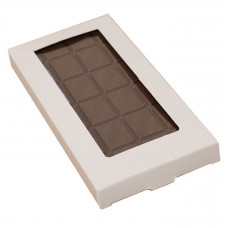 Æsker til chokoladebarer 160x80x15 mm hvid blank stort vindue (100-pakke)
