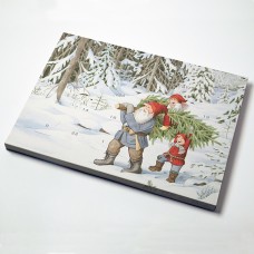 Julekalender juletræ / julemænd 420x310x26 mm (25-pak)