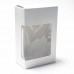 Kasse med vindue 80x45x130 mm mat hvid (100-pakke)