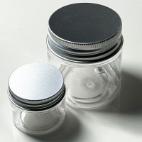 Plastic cans with aluminum lids