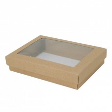 Sober-series box and lid window 159x112x25 mm natural brown (100-pack)