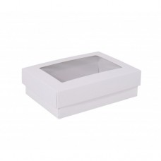 Sober-series box and lid window 112x82x25 mm white (100-pack)