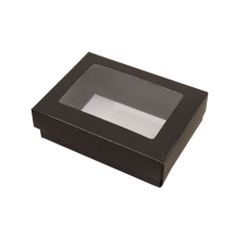 Sober-series box and lid window 112x82x25 mm black (100-pack)