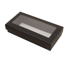 Sober-series box and lid window 159x78x32 mm black (100-pack)