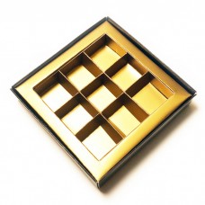 Praline insert with frame 125x125x19 mm gold (100 pcs)