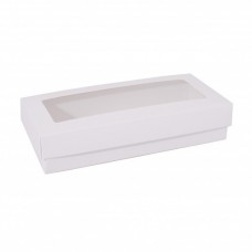 Ikkuna-kannellinen laatikko Sober 159x78x32 mm valkoinen (100-kpl)