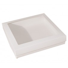 Ikkuna-kannellinen laatikko Sober 125x125x32 mm valkoinen (100-kpl)