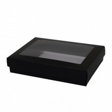 Sober doos. Deksel met venster 159x112x32 mm zwart (100-stuks)