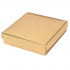Monster: Sober doos met deksel 160x160x25 mm goud 