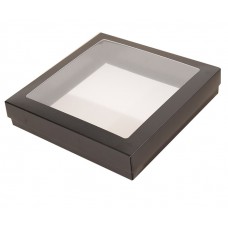 Sober doos. Deksel met venster 160x160x25 mm zwart (100-stuks)