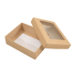 Sober doos. Deksel met venster 112x82x32 mm natuurlijk bruin (100-stuks)
