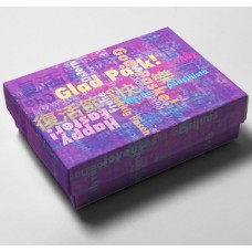 Doos met deksel Easter Graffiti, 112x82x32 / 20 mm (100 stuks)